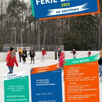 Plakat promujący ferie zimowe z MOSiRem 2022