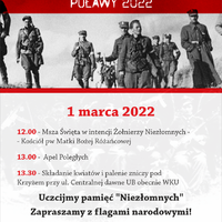 Plakat obchodów Narodowego Dnia Żołnierzy Wyklętych w Puławach