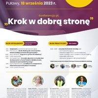 VII Puławskie Forum Profilaktyczne   Konferencja pt. „Krok w dobrą stronę”  Puławy, 18 września 2023 r.   