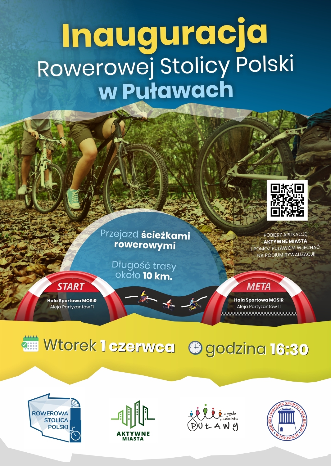 Rowerowa stolica Polski w Puławach - Plakat