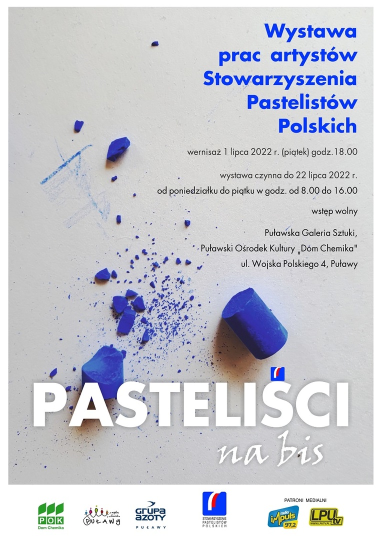 Plakat informujący o wystawie - pastele